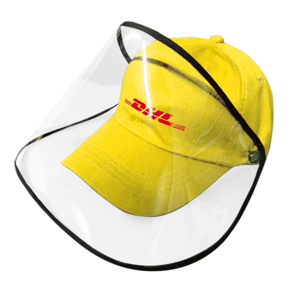 Gorra con pantalla en color amarillo personalizada con logo corporativo