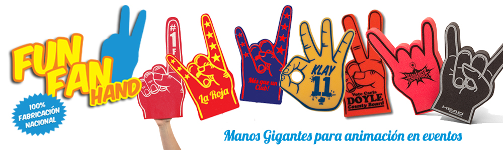 Fun Fan Hand - Manos gigantes para animación en todo tipo de eventos (deportivos, políticos, musicales...)
