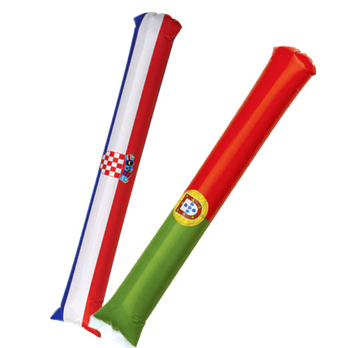 Aplaudidores knobkerrie personalizados con los colores de banderas y aficiones