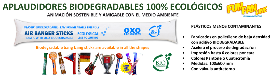 Aplaudidores ecológicos biodegradables · Fun Fan Line