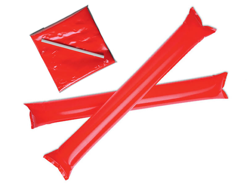 Aplaudidor en rojo con pajita de inflado incluida