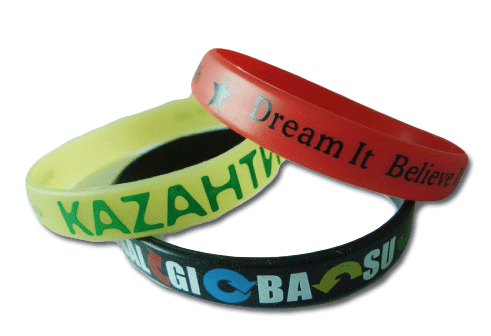 Silicone bracelet with logo printed