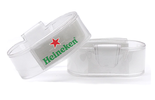 Pulsera con etiqueta personalizada con logo dispensadora de gel hidroalcholico para prevencion en festivales y conciertos